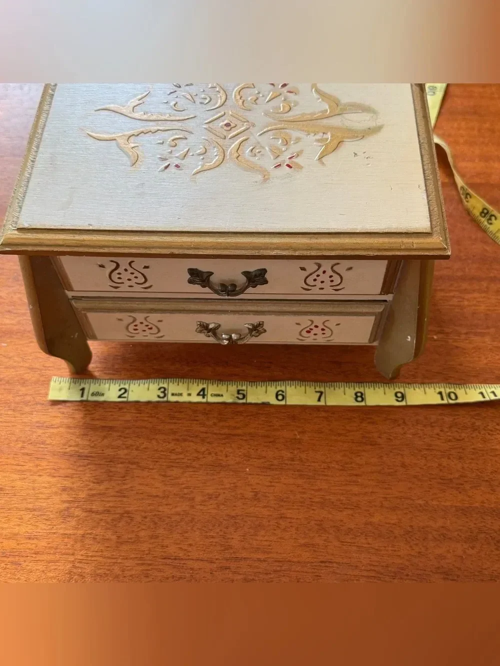 Vintage HOLIDAY IMPORTS, INC. San Francisco Wooden Florentine Jewelry Box